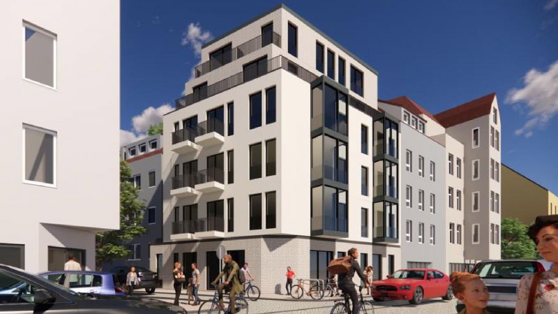 Studentenwohnungen und Gewerbe im Viertel